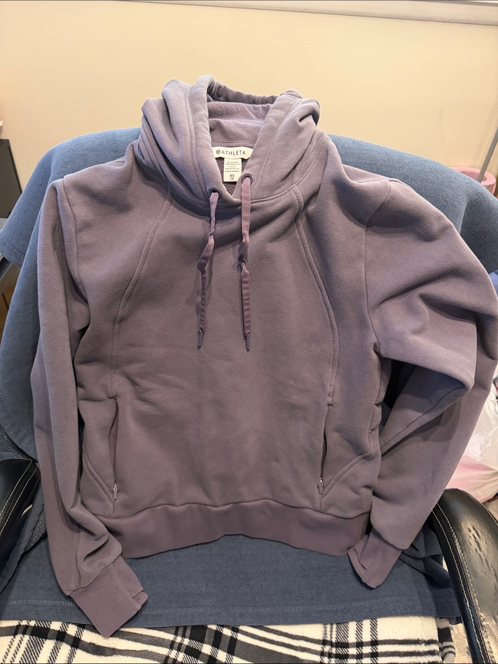 Athleta Lavender Cowl-Neck Pullover Hoodie